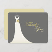 Invitation Élégant Mariage chic Gown Merci de Fête des mariée (Devant / Derrière)