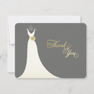 Invitation Élégant Mariage chic Gown Merci de Fête des mariée