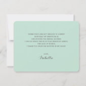 Invitation Élégant Mariage chic Gown Merci de Fête des mariée (Dos)