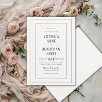 Élégant Mariage Chic Noir & Crème