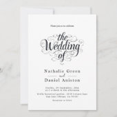 Invitation Élégant Mariage Chic Noir Et Blanc Calligraphie (Devant)