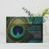 Invitation Élégant Mariage Chic Peacock Feather (Debout devant)