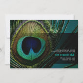 Invitation Élégant Mariage Chic Peacock Feather (Dos)