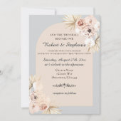 Invitation Élégant Mariage Chrétien Bohème Printanier Pivoine (Devant)