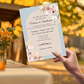Invitation Élégant Mariage Chrétien Bohème Printanier Pivoine