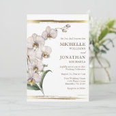 Invitation Élégant Mariage chrétien de l'orchidée blanche (Debout devant)