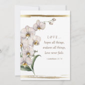 Invitation Élégant Mariage chrétien de l'orchidée blanche (Dos)