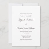 Invitation élégant mariage classique calligraphié  (Devant)