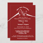 Invitation Élégant Mariage classique de Bourgogne et blanc In (Devant / Derrière)