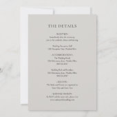 Invitation Élégant Mariage classique gris (Dos)