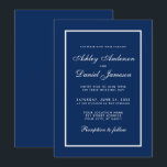 Invitation Élégant Mariage classique moderne<br><div class="desc">Moderne Elégant,  mais simple Mariage Classic Bleu et Blanc Invitation Card</div>