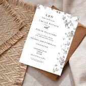 Invitation Élégant Mariage classique monochrome