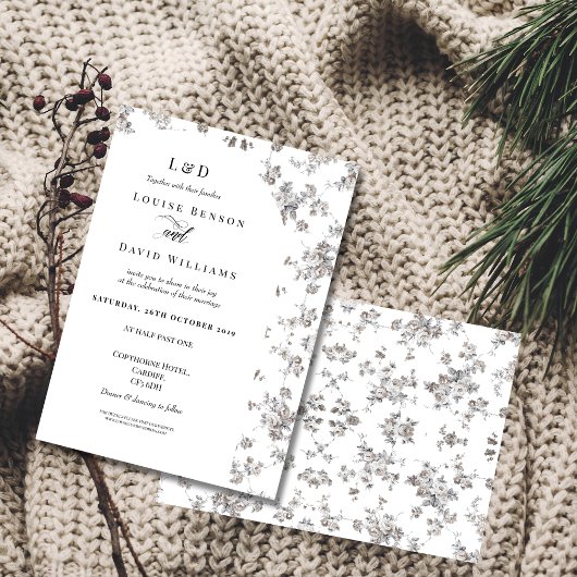 Invitation Élégant Mariage classique monochrome