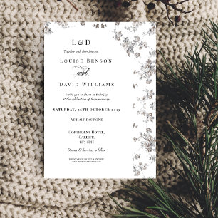Invitation Élégant Mariage classique monochrome