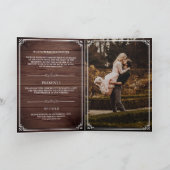 Invitation Élégant Mariage Classique Monogramme Rustique en B (Intérieur)