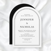 Invitation Élégant Mariage Classique Noir Et Blanc