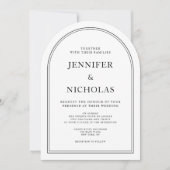 Invitation Élégant Mariage Classique Noir Et Blanc (Devant)