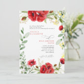 Invitation Élégant Mariage Colorful Red Poppies (Debout devant)