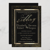 Invitation Élégant Mariage Confetti Cadre élégant (Devant / Derrière)