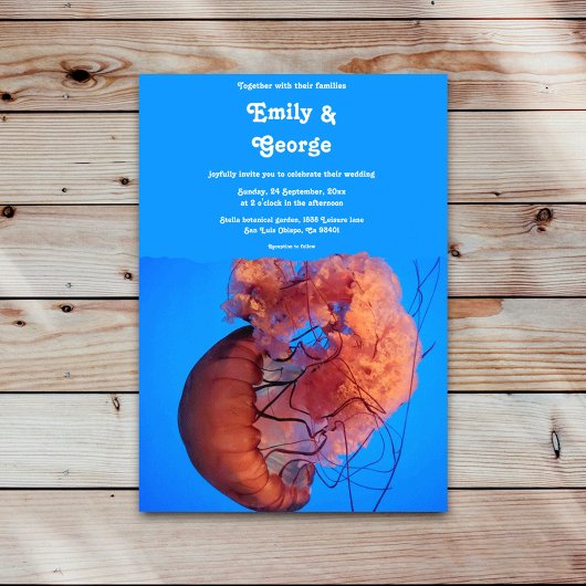 Invitation Élégant Mariage côtier marin de méduse marine