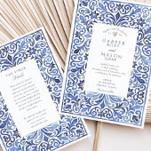 Invitation Elégant Mariage couleur bleu azur italien