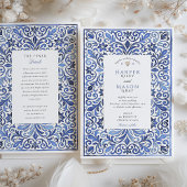 Invitation Elégant Mariage couleur bleu azur italien