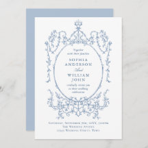 Élégant Mariage couleur bleu couleur orné victorie
