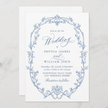 Élégant Mariage couleur bleu couleur orné victorie