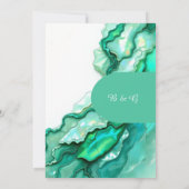 Invitation Elégant Mariage couleur marbre Turquoise Emerald (Dos)