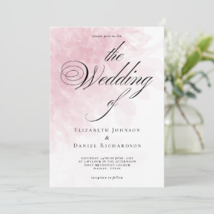 Invitation Élégant Mariage couleur rose pâle