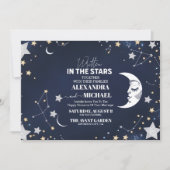 Invitation Élégant Mariage crescent céleste (Devant)