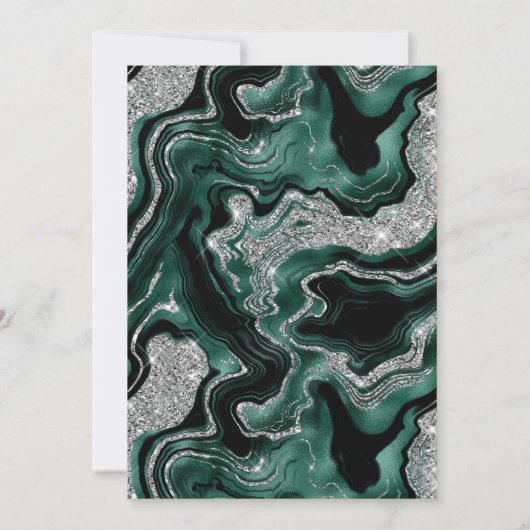 Invitation Élégant Mariage d'agate de Parties scintillant ver (Dos)