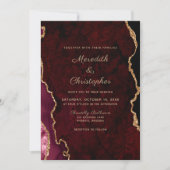 Invitation Élégant Mariage d'âge de la Bourgogne noire (Devant)