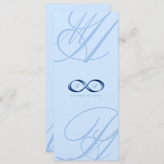 Invitation Elégant Mariage d'agrafage à main bleu Sapphire In (Devant / Derrière)