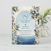 Invitation Élégant Mariage d'agrumes de la côte amalfitaine (Debout devant)