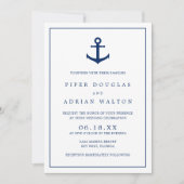 Invitation Élégant Mariage d'Ancre bleu marine (Devant)