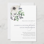 Invitation Élégant Mariage d'anémone et de baies d'hiver de l (Devant)