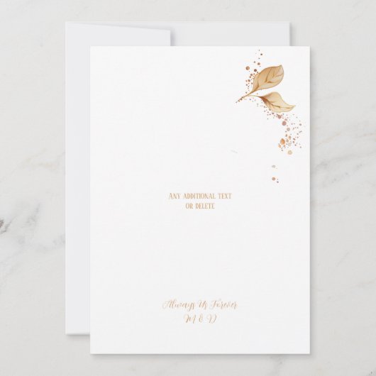 Invitation Elégant Mariage d'aquarelle blanc doré bordeaux (Dos)