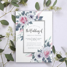 Elégant Mariage d'aquarelle bleu et blanc
