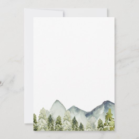 Invitation Élégant Mariage d'aquarelle classique de la forêt  (Dos)