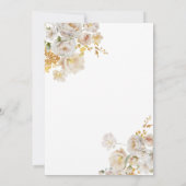 Invitation Elégant Mariage d'aquarelle couleur or blanc (Dos)