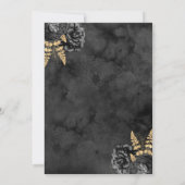 Invitation Elégant Mariage d'aquarelle couleur or noir (Dos)