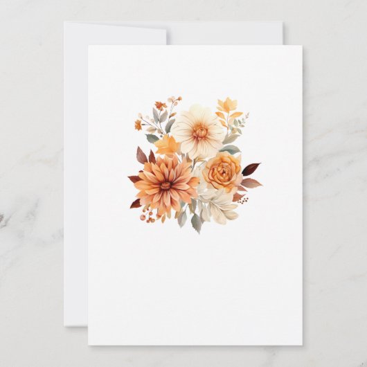 Invitation Elégant Mariage d'aquarelle d'automne (Dos)