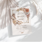 Invitation Elégant Mariage d'aquarelle d'automne Vintage