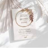 Invitation Elégant Mariage d'aquarelle d'automne Vintage Boho