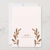 Invitation Elégant Mariage d'aquarelle d'automne Vintage Boho (Dos)