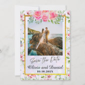 Invitation Élégant Mariage d'aquarelle de couleur rose pâle (Devant)