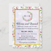 Invitation Élégant Mariage d'aquarelle de couleur rose pâle (Dos)