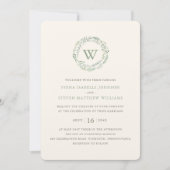 Invitation Elégant Mariage d'aquarelle de verdure Wreath (Devant)