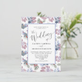 Invitation Élégant Mariage d'aquarelle d'hiver de feuillage (Debout devant)